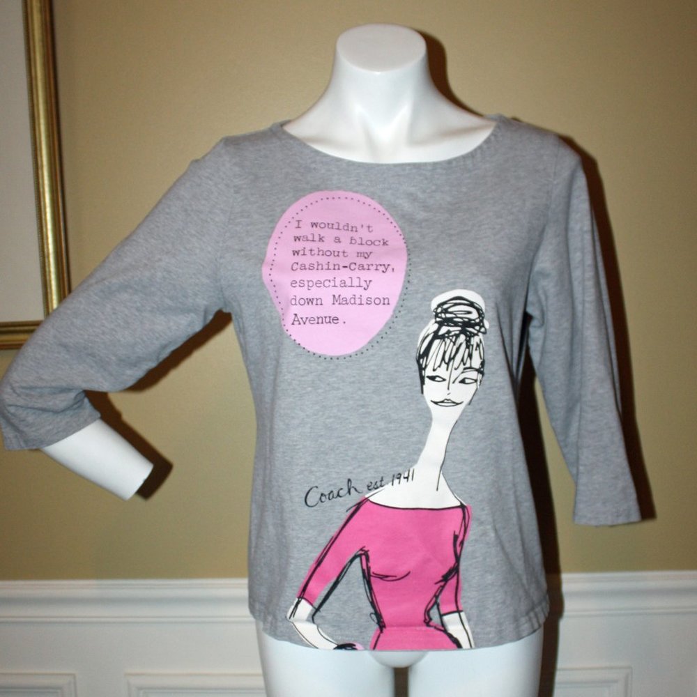 Coach Bonnie Cashin Grey T-Shirt - Large